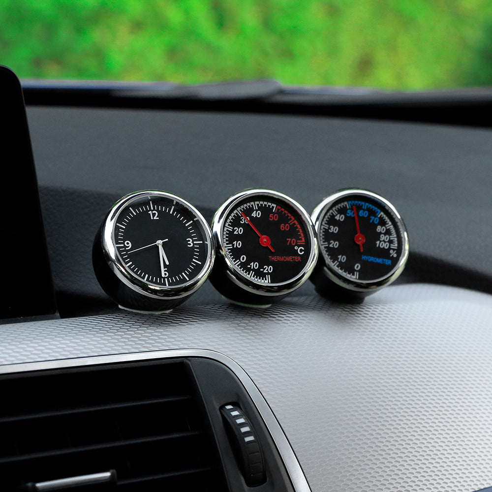 Mini Car Digital Clock – Thermometer & Hygrometer Dashboard Display