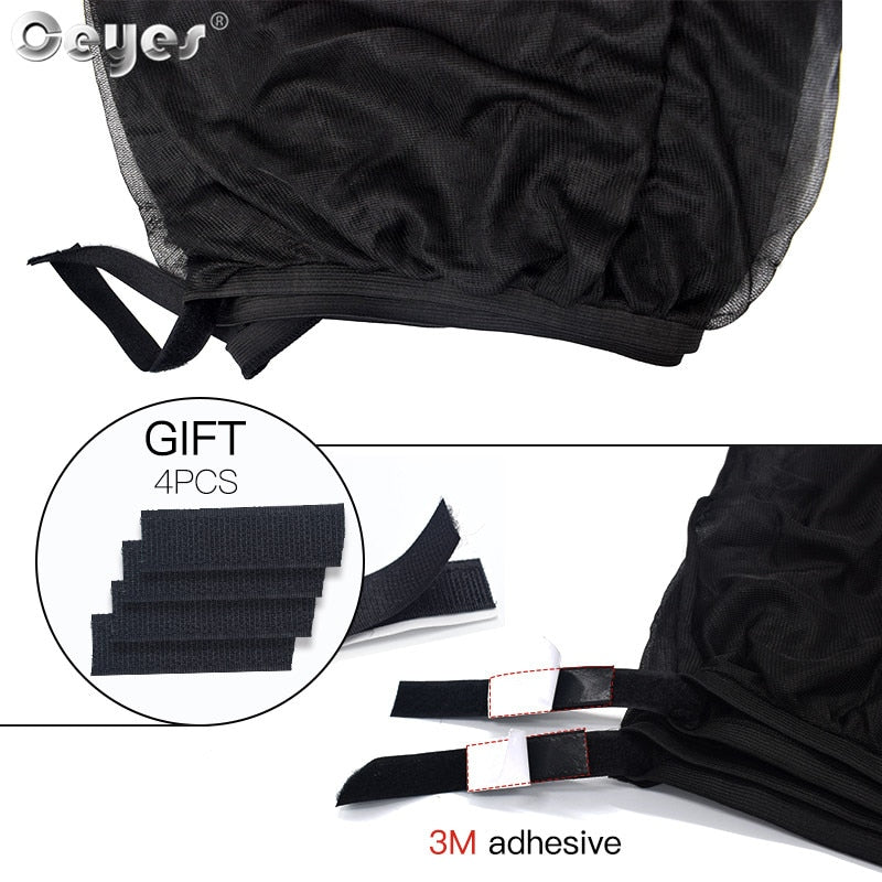 2PCS Car Side Window Sun Shades – UV Protection Mesh Curtains