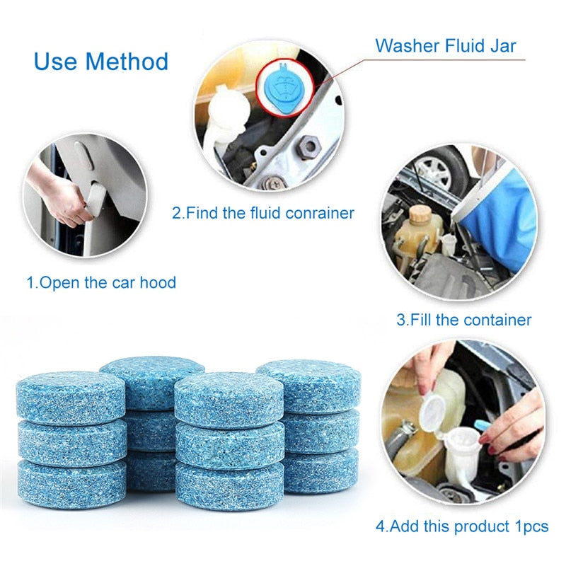 10PCS Car Windshield Cleaning Tablets – Concentrated Glass Cleaner