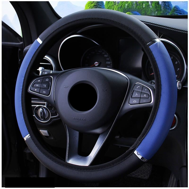 38CM Universal Car Steering Wheel Cover – Braided Protective Grip