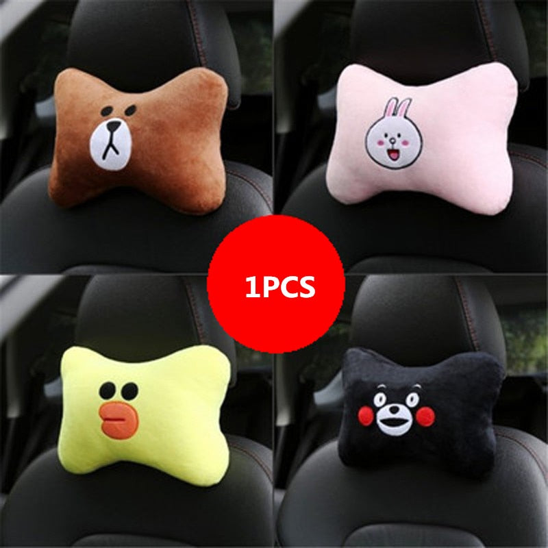 Cute Bear Car Neck Pillow – Comfortable Headrest Support