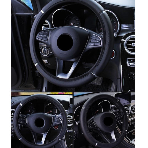 38CM Universal Car Steering Wheel Cover – Braided Protective Grip
