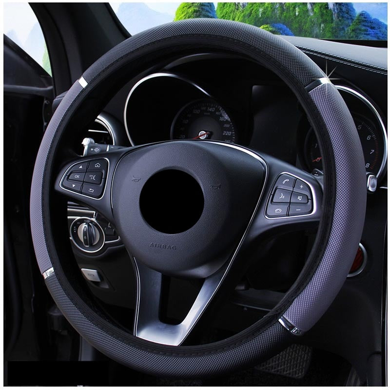 38CM Universal Car Steering Wheel Cover – Braided Protective Grip