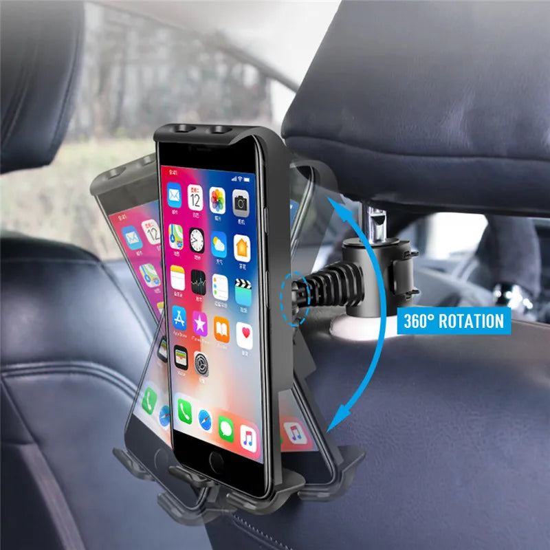 Car Headrest Tablet & Phone Holder – 4–11"